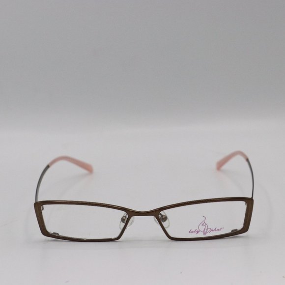 Rare Baby Phat Brown  Pink Girl Rectangle Glasses Y2K Vintage Designer 51 16 135 - Picture 1 of 3